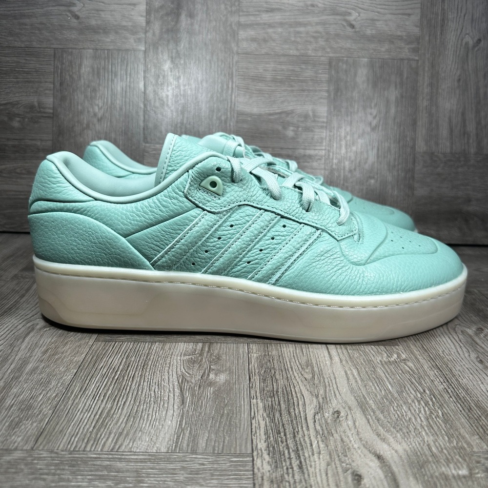 Adidas Rivalry Lux Low Mens 13 Mint Green Leather Platform Sneakers NEW IF7185